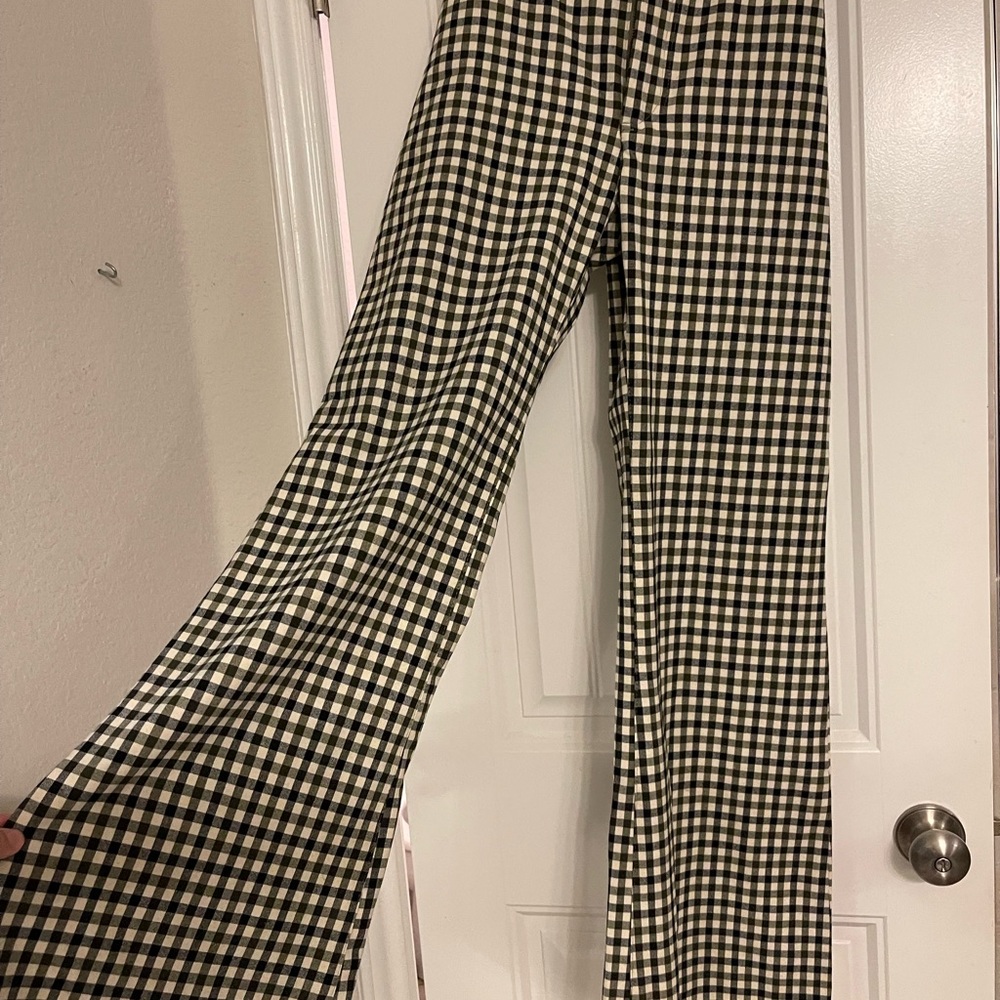 New Without Tags. Gingham free people wide leg pants.